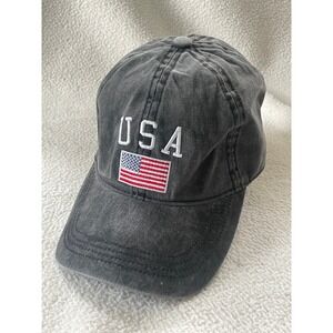 David and Young Baseball Cap Unisex OSFM Charcoal Grey USA Flag FWCAP746 Hat